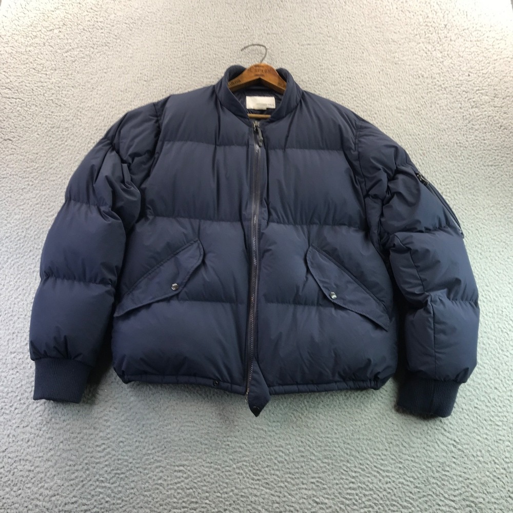 Nanamica Japan Jacket Men Medium Blue Flight Down Puffer Gore Windstopper Bomber